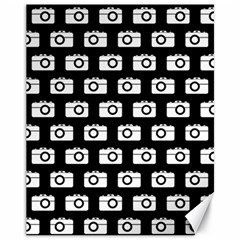 Modern Chic Vector Camera Illustration Pattern Canvas 11  X 14   by GardenOfOphir