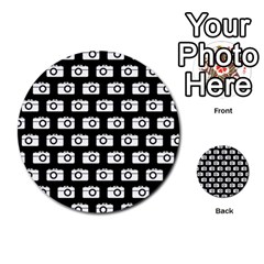 Modern Chic Vector Camera Illustration Pattern Multi-purpose Cards (round)  by GardenOfOphir