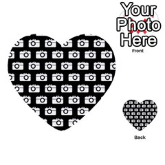 Modern Chic Vector Camera Illustration Pattern Multi-purpose Cards (heart)  by GardenOfOphir