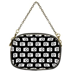 Modern Chic Vector Camera Illustration Pattern Chain Purses (two Sides) 