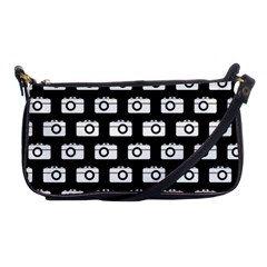 Modern Chic Vector Camera Illustration Pattern Shoulder Clutch Bags by GardenOfOphir