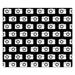 Modern Chic Vector Camera Illustration Pattern Double Sided Flano Blanket (small) 