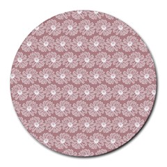 Gerbera Daisy Vector Tile Pattern Round Mousepads by GardenOfOphir