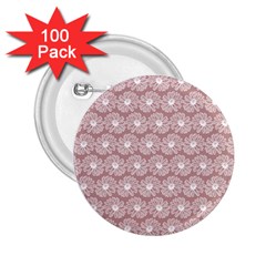 Gerbera Daisy Vector Tile Pattern 2 25  Buttons (100 Pack) 