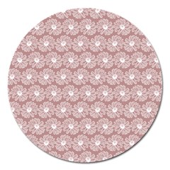 Gerbera Daisy Vector Tile Pattern Magnet 5  (round)