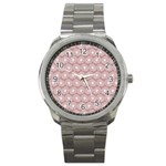 Gerbera Daisy Vector Tile Pattern Sport Metal Watches Front