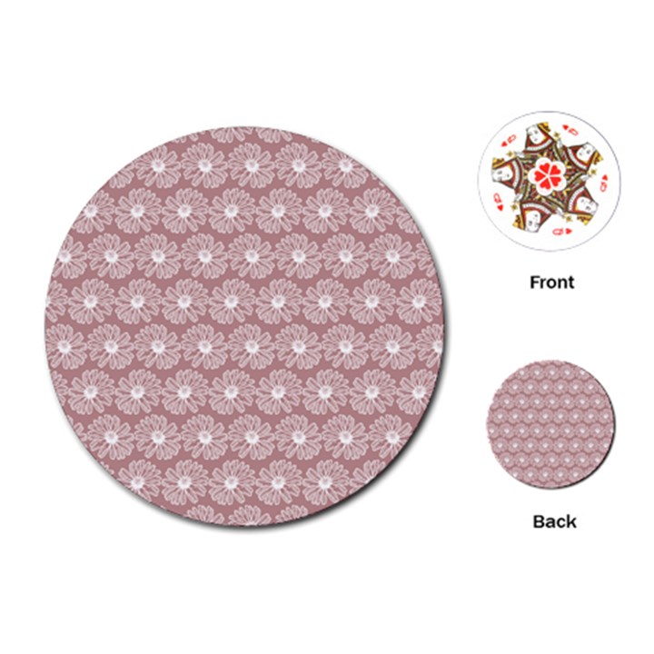 Gerbera Daisy Vector Tile Pattern Playing Cards (Round) 