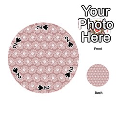 Gerbera Daisy Vector Tile Pattern Playing Cards 54 (round)  by GardenOfOphir