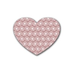 Gerbera Daisy Vector Tile Pattern Heart Coaster (4 Pack) 