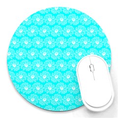 Gerbera Daisy Vector Tile Pattern Round Mousepads