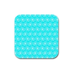 Gerbera Daisy Vector Tile Pattern Rubber Square Coaster (4 Pack)  by GardenOfOphir