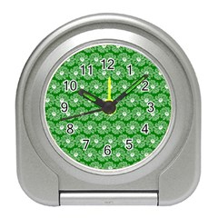 Gerbera Daisy Vector Tile Pattern Travel Alarm Clocks by GardenOfOphir