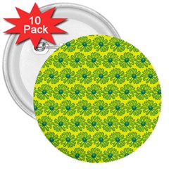 Gerbera Daisy Vector Tile Pattern 3  Buttons (10 Pack)  by GardenOfOphir