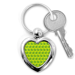 Gerbera Daisy Vector Tile Pattern Key Chains (heart)  by GardenOfOphir