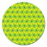 Gerbera Daisy Vector Tile Pattern Magnet 5  (Round) Front