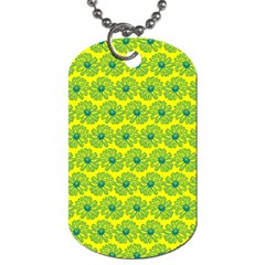 Gerbera Daisy Vector Tile Pattern Dog Tag (two Sides) by GardenOfOphir