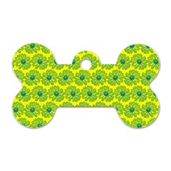 Gerbera Daisy Vector Tile Pattern Dog Tag Bone (one Side) by GardenOfOphir