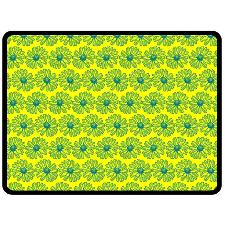 Gerbera Daisy Vector Tile Pattern Fleece Blanket (Large) 