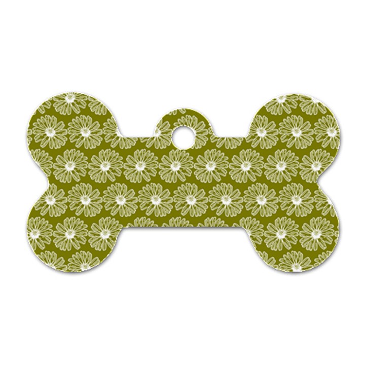 Gerbera Daisy Vector Tile Pattern Dog Tag Bone (One Side)