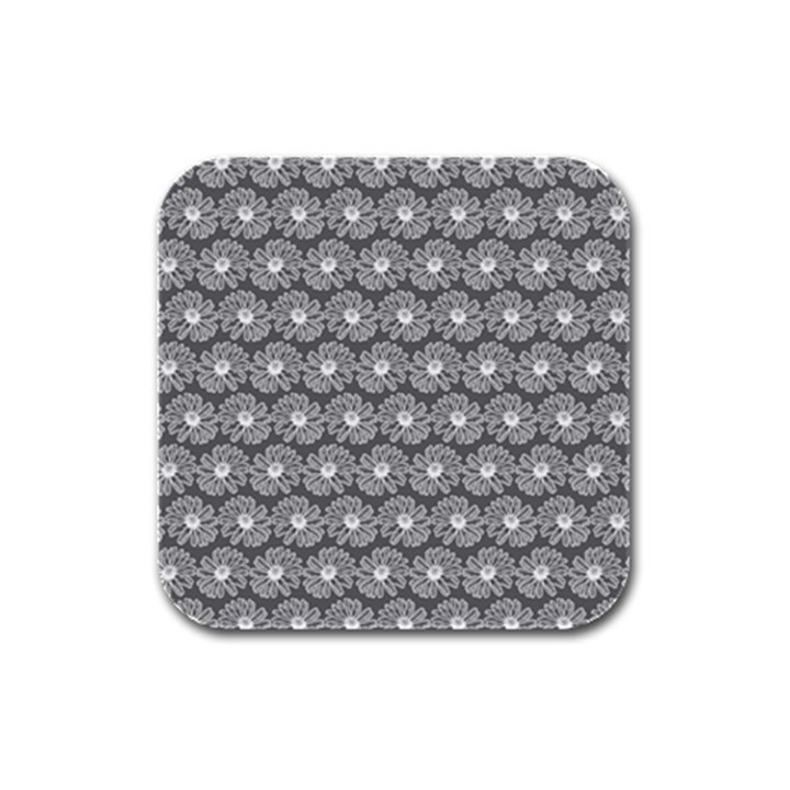 Gerbera Daisy Vector Tile Pattern Rubber Square Coaster (4 pack) 