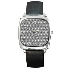 Gerbera Daisy Vector Tile Pattern Square Metal Watches by GardenOfOphir