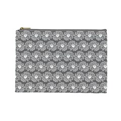 Gerbera Daisy Vector Tile Pattern Cosmetic Bag (large)  by GardenOfOphir