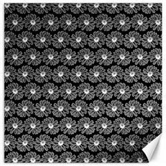 Black And White Gerbera Daisy Vector Tile Pattern Canvas 16  X 16   by GardenOfOphir