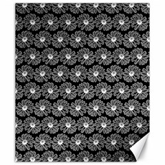 Black And White Gerbera Daisy Vector Tile Pattern Canvas 20  X 24   by GardenOfOphir