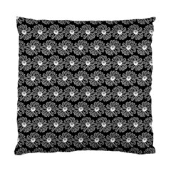 Black And White Gerbera Daisy Vector Tile Pattern Standard Cushion Cases (two Sides)  by GardenOfOphir