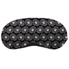 Black And White Gerbera Daisy Vector Tile Pattern Sleeping Masks by GardenOfOphir