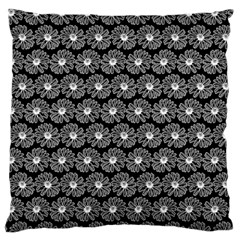 Black And White Gerbera Daisy Vector Tile Pattern Standard Flano Cushion Cases (two Sides)  by GardenOfOphir