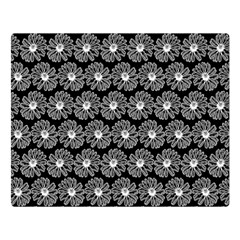 Black And White Gerbera Daisy Vector Tile Pattern Double Sided Flano Blanket (large) 