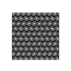 Black And White Gerbera Daisy Vector Tile Pattern Satin Bandana Scarf by GardenOfOphir