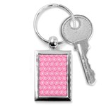 Pink Gerbera Daisy Vector Tile Pattern Key Chains (Rectangle)  Front