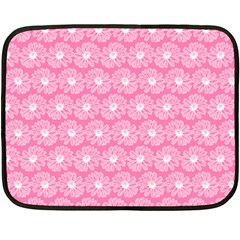 Pink Gerbera Daisy Vector Tile Pattern Fleece Blanket (mini) by GardenOfOphir