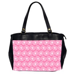 Pink Gerbera Daisy Vector Tile Pattern Office Handbags (2 Sides)  by GardenOfOphir