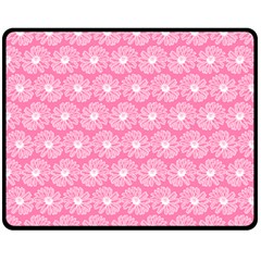 Pink Gerbera Daisy Vector Tile Pattern Fleece Blanket (medium)  by GardenOfOphir