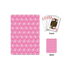 Pink Gerbera Daisy Vector Tile Pattern Playing Cards (mini)  by GardenOfOphir