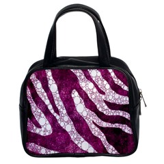 Purple Zebra Print Bling Pattern  Classic Handbags (2 Sides) by OCDesignss