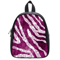 Purple Zebra Print Bling Pattern  School Bags (small)  by OCDesignss