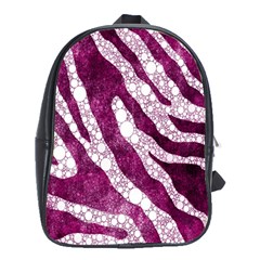 Purple Zebra Print Bling Pattern  School Bags (xl)  by OCDesignss