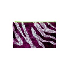 Purple Zebra Print Bling Pattern  Cosmetic Bag (xs) by OCDesignss