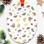 Mushrooms Pattern Ornament (Oval)  Front