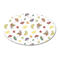 Mushrooms Pattern Oval Magnet by Famous