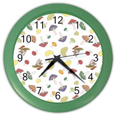 Mushrooms Pattern Color Wall Clocks