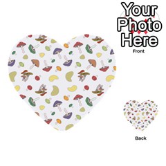 Mushrooms Pattern Multi-purpose Cards (heart)  by Famous