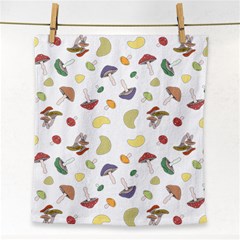 Mushrooms Pattern Face Towel by Famous