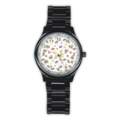 Mushrooms Pattern Stainless Steel Round Watches by Famous