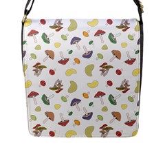 Mushrooms Pattern Flap Messenger Bag (l) 