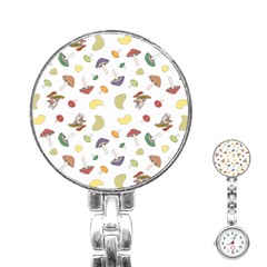 Mushrooms Pattern Stainless Steel Nurses Watches by Famous